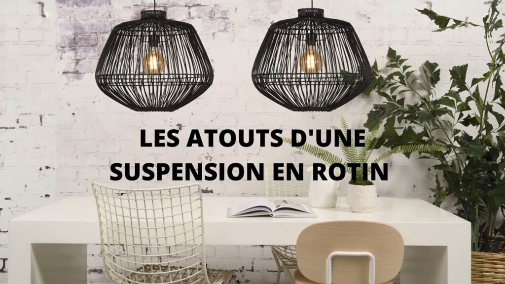 suspension en rotin